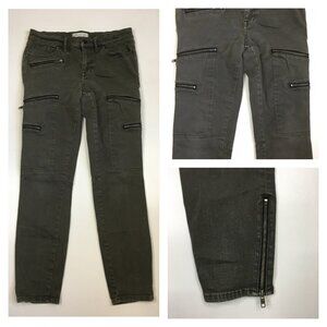 MADEWELL Green Zip Pocket & Ankle Logo Hardware Skinny Skinny Jeans